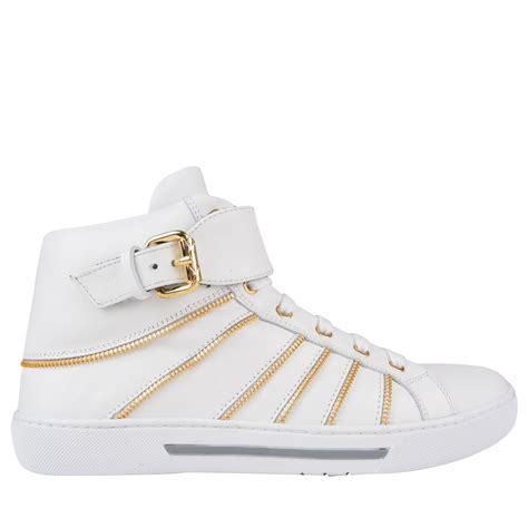 versace leather high-top|versace zipped high top sneakers.